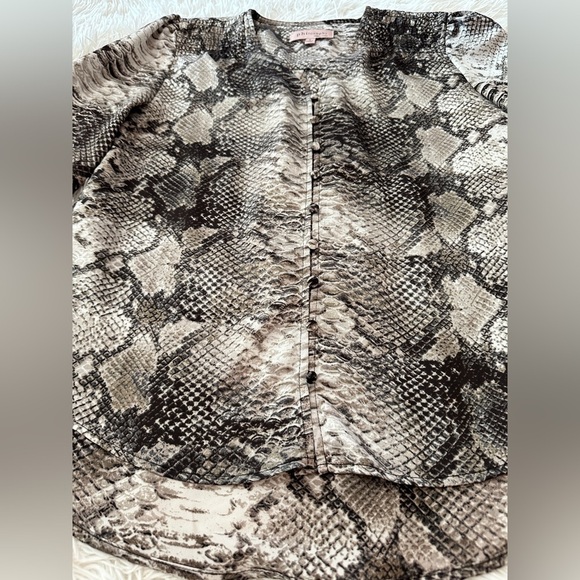 Philosophy Snakeskin Print Button Front Blouse - Size S - Picture 4 of 16